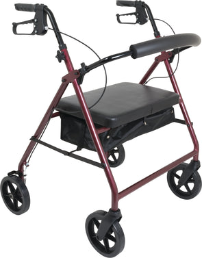 Heavy Duty Bariatric Rollator Walker with Large Padded Seat